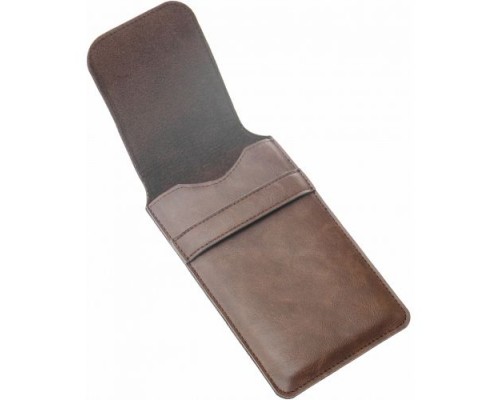 Чехол карман GSMIN с зажимом вертикальный на ремень универсальный 155x80 мм (5.5) (Коричневый)