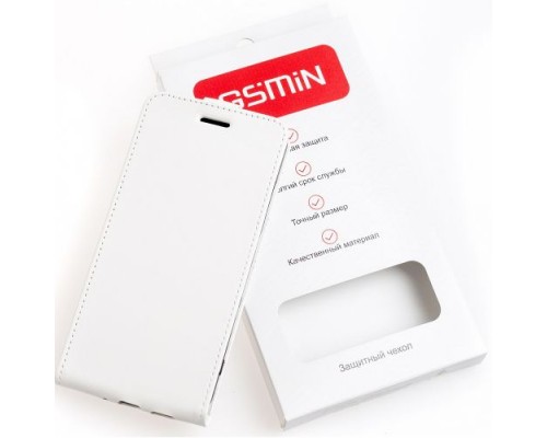 Кожаный чехол-флип GSMIN Series Classic для Cubot Note Plus с магнитной застежкой (Белый) (Дизайн 303)
