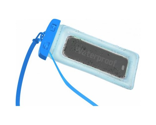 Чехол GSMIN Air Max Waterproof водонепроницаемый для мобильных телефонов с воздуховыми краями (160х80мм) (Голубой)