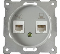 Розетка ТФ/COMP  RJ14/RJ45. Арт. 1Е20801302 Цвет серый