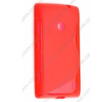 Чехол силиконовый для Nokia Lumia 520 / 525 S-Line TPU (Красный)