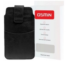 Чехол карман GSMIN вертикальный на ремень универсальный 165x85 мм (5.5") (Черный)