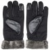 Кожаные мужские перчатки с мехом для сенсорных экранов Gsmin Leather Gloves 3 (Черный)