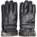 Кожаные мужские перчатки с мехом для сенсорных экранов Gsmin Leather Gloves 3 (Черный)