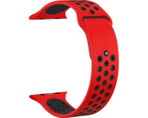 Ремешок силиконовый GSMIN Sport Edition для Apple Watch 38/40mm (Красный)
