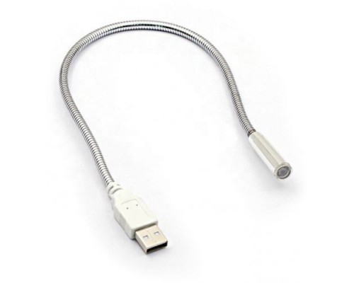 USB светильник GSMIN LHT-01 с гибкой ножкой (Серебристый)
