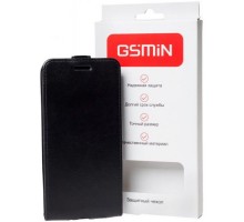 Кожаный чехол-флип GSMIN Series Classic для Wiko Lenny 4 с магнитной застежкой (Черный)