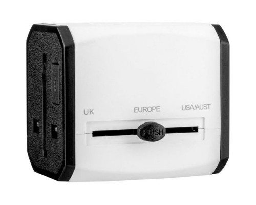 Переходник для розетки GSMIN Travel Adapter HHT525 с кейсом (Белый)