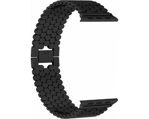 Ремешок металлический GSMIN Snake для Apple Watch 42/44mm (Черный)