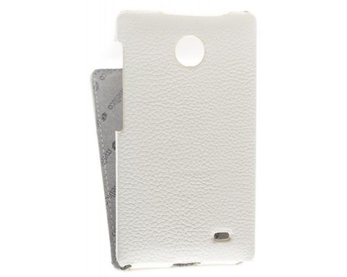 Кожаный чехол для Nokia X Dual Sim Melkco Premium Leather Case - Jacka Type (White LC)