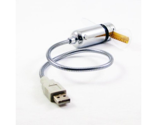 USB вентилятор HRS CF с подсветкой часами (Серебряный)