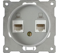 Розетка компьютерная 2хRJ45. Арт. 1Е20901302 Цвет серый