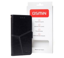 Кожаный чехол-книжка GSMIN Series Ktry для HTC Desire 12 с магнитной застежкой (Черный)