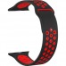 Ремешок силиконовый GSMIN Sport Edition для Apple Watch 38/40mm (Черно-красный)