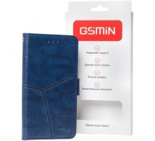 Кожаный чехол-книжка GSMIN Series Ktry для Xiaomi Redmi Note 9S с магнитной застежкой (Синий)