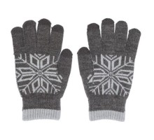 Перчатки Gsmin Touch Gloves для сенсорных (емкостных) экранов "Снежинка" (Серый)