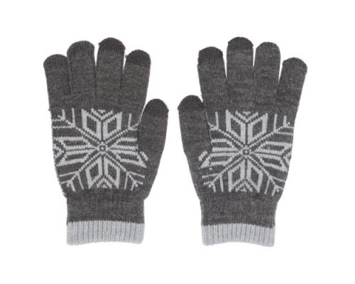 Перчатки Gsmin Touch Gloves для сенсорных (емкостных) экранов Снежинка (Серый)