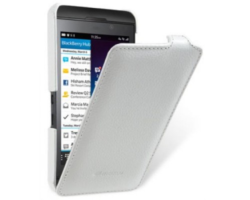 Кожаный чехол для BlackBerry Z10 Melkco Premium Leather Case - Jacka Type (White LC)