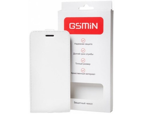 Кожаный чехол-флип GSMIN Series Classic для Cubot Note Plus с магнитной застежкой (Белый) (Дизайн 153)