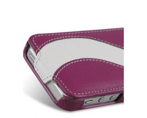 Кожаный чехол для HTC One V / Primo / T320e Melkco Premium Leather Case - Special Edition Jacka Type (Purple/White LC)