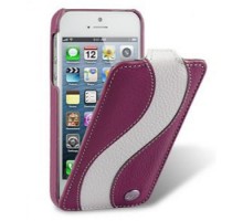 Кожаный чехол для HTC One V / Primo / T320e Melkco Premium Leather Case - Special Edition Jacka Type (Purple/White LC)