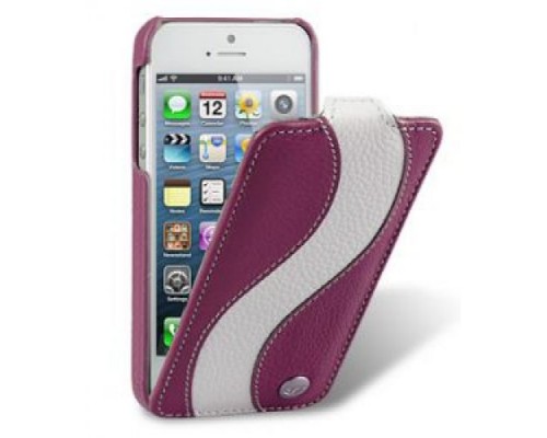 Кожаный чехол для HTC One V / Primo / T320e Melkco Premium Leather Case - Special Edition Jacka Type (Purple/White LC)