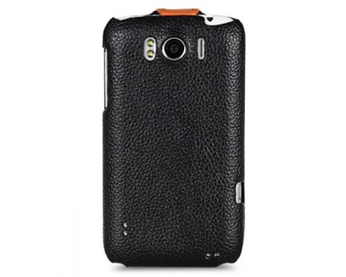 Кожаный чехол для HTC Sensation XL / X315e / G21 Melkco Premium Leather Case - Special Edition Jacka Type (Black/Orange LC)