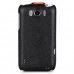 Кожаный чехол для HTC Sensation XL / X315e / G21 Melkco Premium Leather Case - Special Edition Jacka Type (Black/Orange LC)