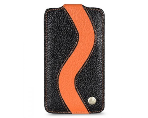 Кожаный чехол для HTC Sensation XL / X315e / G21 Melkco Premium Leather Case - Special Edition Jacka Type (Black/Orange LC)