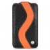 Кожаный чехол для HTC Sensation XL / X315e / G21 Melkco Premium Leather Case - Special Edition Jacka Type (Black/Orange LC)