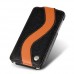 Кожаный чехол для HTC Sensation XL / X315e / G21 Melkco Premium Leather Case - Special Edition Jacka Type (Black/Orange LC)