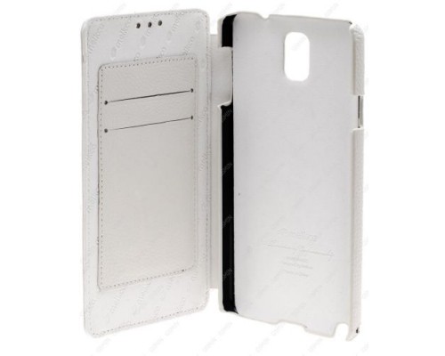 Кожаный чехол для Samsung Galaxy Note 3 (N9005) Melkco Premium Leather Case - Face Cover Book Type (White LC) Ver.3