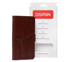 Кожаный чехол-книжка GSMIN Series Ktry для Asus Zenfone 5 Lite ZC600KL с магнитной застежкой (Темно-коричневый)