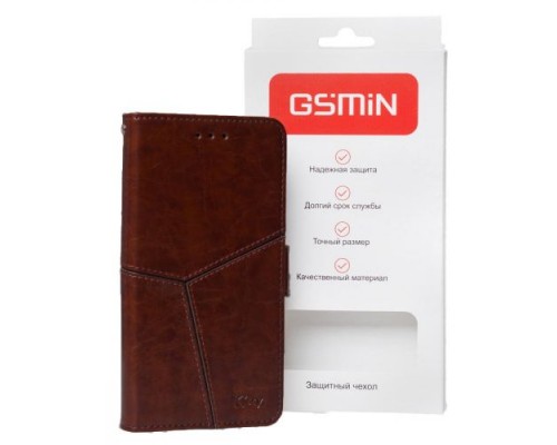 Кожаный чехол-книжка GSMIN Series Ktry для Asus Zenfone 5 Lite ZC600KL с магнитной застежкой (Темно-коричневый)