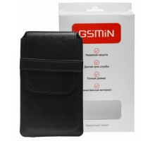 Чехол карман GSMIN с зажимом вертикальный на ремень универсальный 170x90 мм (6.3") (Черный)