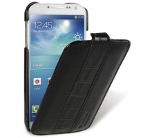 Кожаный чехол для Samsung Galaxy S4 (i9500) Melkco Premium Leather Case -  Limited Edition Jacka Type (Vintage Black/Crocodile Print Pattern - Black)