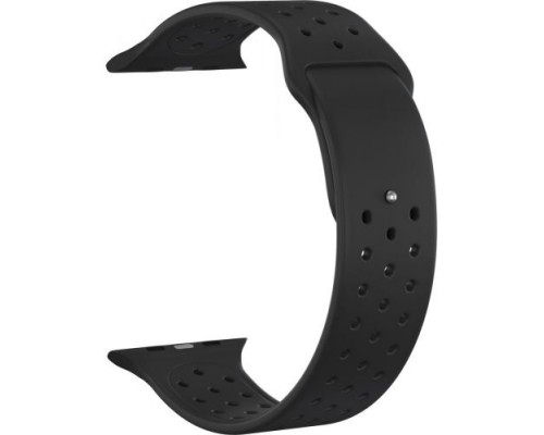Ремешок силиконовый GSMIN Sport Edition для Apple Watch 42/44mm (Черный)