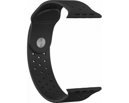 Ремешок силиконовый GSMIN Sport Edition для Apple Watch 42/44mm (Черный)