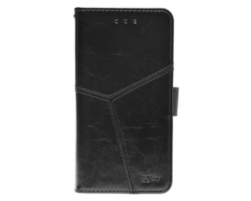 Кожаный чехол-книжка GSMIN Series Ktry для Xiaomi Redmi 9 с магнитной застежкой (Черный)