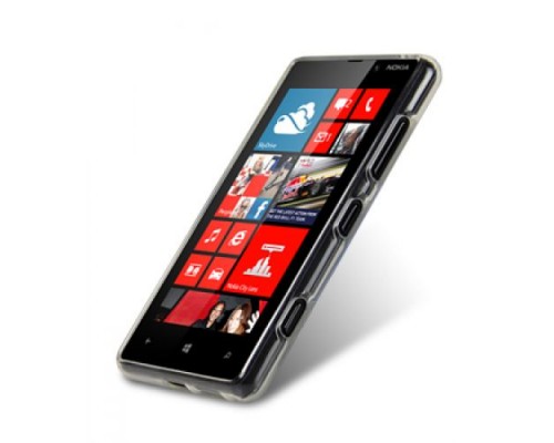 Чехол силиконовый для Nokia Lumia 820 Melkco Poly Jacket TPU (Transparent Mat)