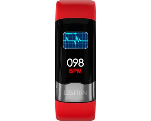 Фитнес браслет GSMIN G20 (2020) с измерением давления, пульса и ЭКГ (Красный)