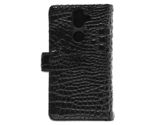 Кожаный чехол клатч для Nokia 8 Sirocco GSMIN Crocodile Texture LC (Черный)