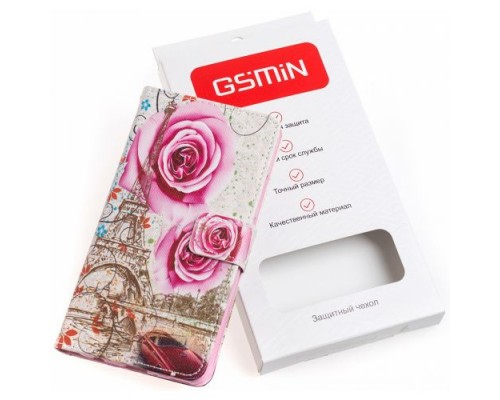 Чехол-книжка GSMIN Book Art для Samsung Galaxy Core Prime Duos G360H с застежкой (Париж)