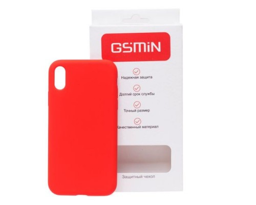 Силиконовый чехол GSMIN Soft-touch для Apple iPhone XS Max (Красный)