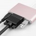 Type-C - концентратор (Хаб) GSMIN BL-25 3 в 1 (USB3.1, VGA, Type-C) (Розовый)