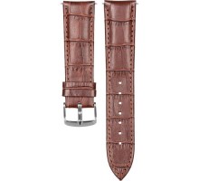 Ремешок кожаный GSMIN Crocodile 20 для Withings Steel HR (Темно-коричневый)