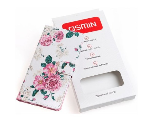 Чехол-книжка GSMIN Book Art для Samsung Galaxy A7 с застежкой (Розы)