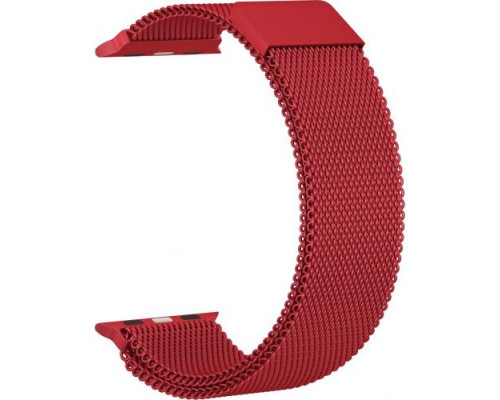 Ремешок металлический GSMIN Milanese Loop для Apple Watch 42/44mm (Красный)