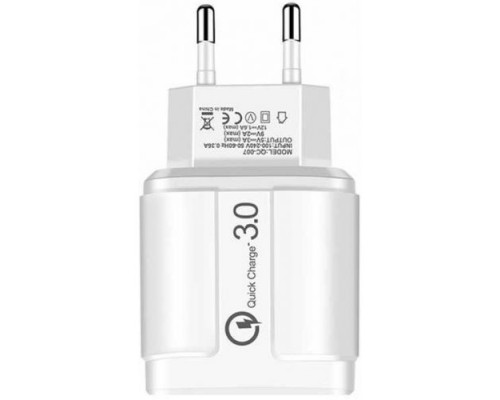 Сетевое зарядное устройство с быстрой зарядкой GSMIN 13-03 Qualcomm Quick Charge 3.0 (Белый)