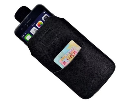 Чехол карман GSMIN вертикальный на ремень универсальный 145x75 мм (4.7) (Черный)